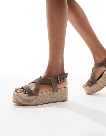 flatform espadrille in brown