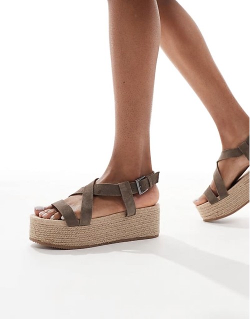 flatform espadrille in brown