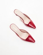 Miko kitten heeled mules in oxblood