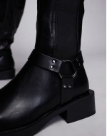 Simmi London Collins Buckle Knee Boot in Black