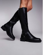 Simmi London Collins Buckle Knee Boot in Black
