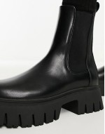 Wide Fit Anthem chunky chelsea boots in black