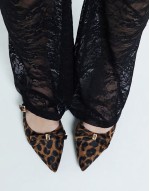 pointed mary jane ballet in leopard print