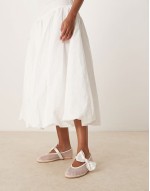 Sally ballet shoes with bow in mesh ivory