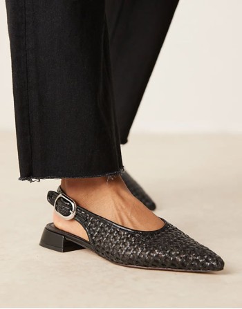 Leonora slingback ballet in black weave