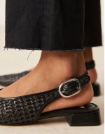 Leonora slingback ballet in black weave