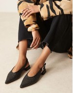 Leonora slingback ballet in black weave