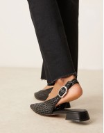 Leonora slingback ballet in black weave