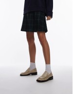 Premium Clover leather loafers with ruched detail in off white