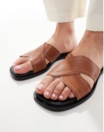 cross strap sandal in tan