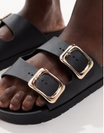 Andi Wide Fit buckle sandals in black