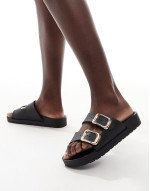 Andi Wide Fit buckle sandals in black